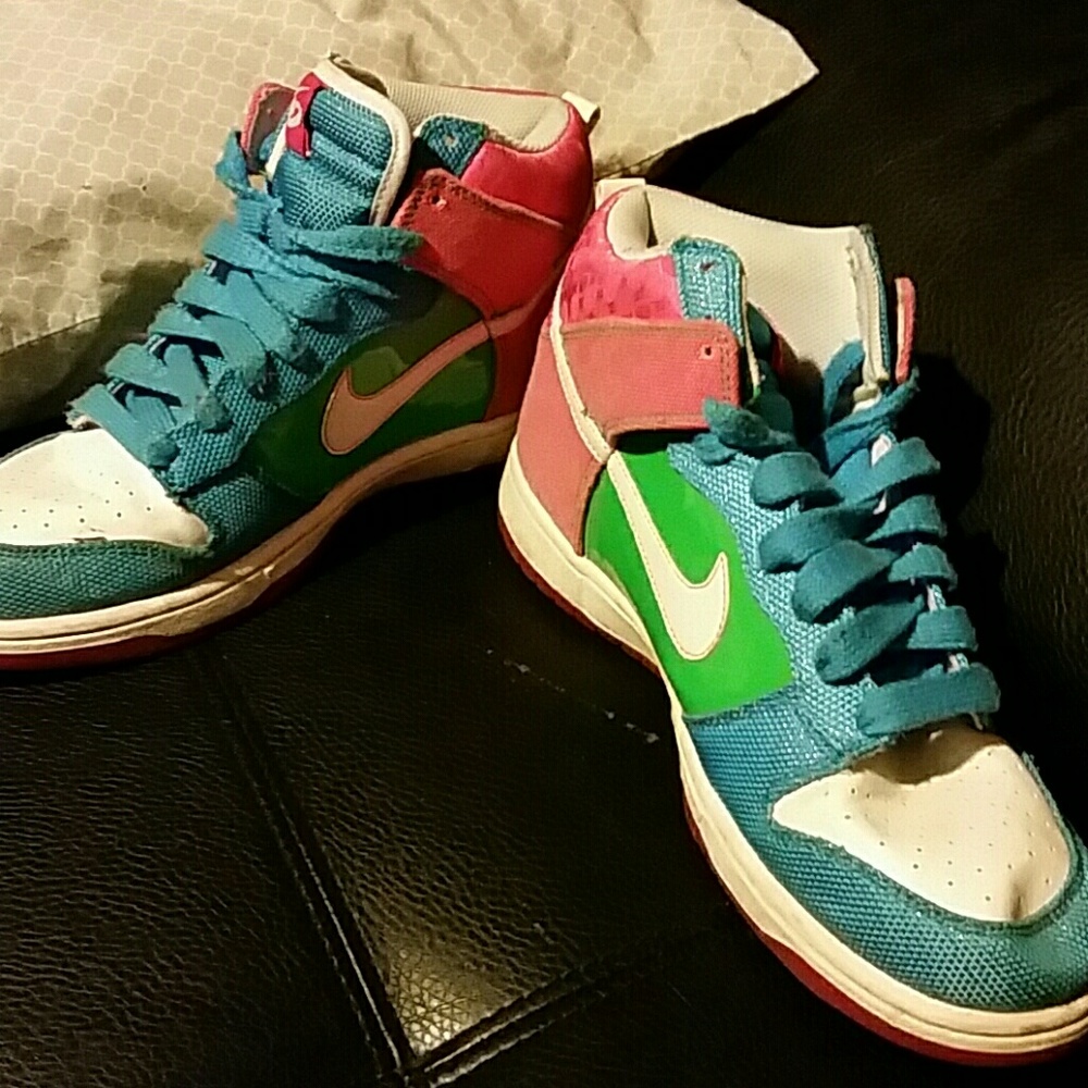 Nike high top multi colored
